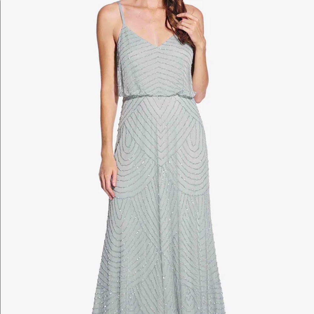 Adriana Papell Art Deco blouson bridesmaid dress size 4